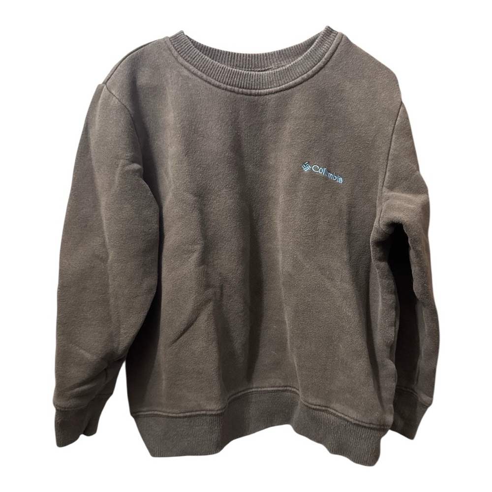 COLUMBIA Youth Sweatshirt Brown with Blue Logo Size 6